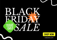 Black Friday Scribble Sale Postcard