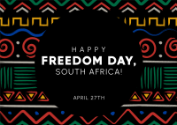 Freedom Day Patterns Postcard