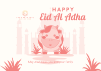 Eid Al Adha Cow Postcard Design