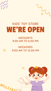 Toy Shop Hours Instagram Story