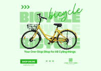 One Stop Bike Shop Postcard Design