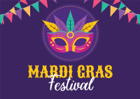 Mardi Gras Festival Postcard