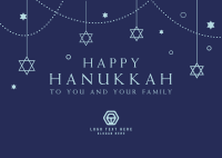 Hanukkah & Stars Postcard Design