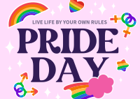 Pride Day Stickers Postcard