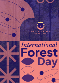 Geometric Shapes Forest Day Poster