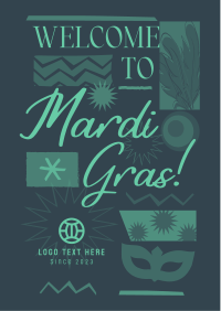 Mardi Gras Mask Welcome Flyer