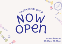 Cute Embroidery Shop Postcard