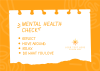 Mental Health Checklist Postcard