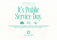 Minimalist Public Service Day Postcard