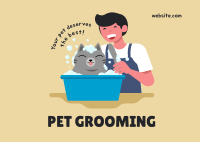 Grooming Cat Postcard