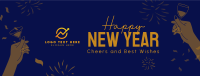 New Year Toast Greeting Facebook Cover Design