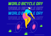 Happy Bicycle Day Postcard Design