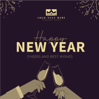 Cheers To New Year Instagram Post Design