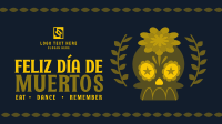 Dia de los Muertos Greeting Facebook Event Cover Design