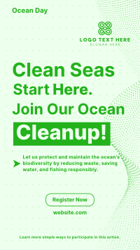 Ocean Day Clean Up Minimalist Instagram Story