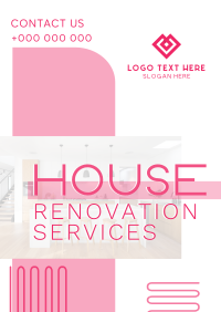 Geometric Blocks House Renovation Poster