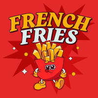 French Fries Mascot T-shirt Image Preview