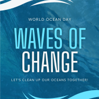 Minimalist World Ocean Day Linkedin Post