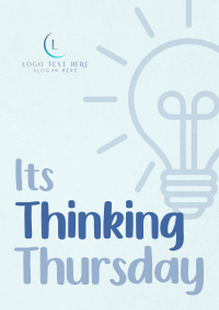 Minimalist Light Bulb Thinking Thursday Poster