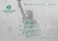 Always Remember Memorial Day Postcard
