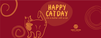 Swirly Cat Day Facebook Cover Design