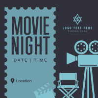 Minimalist Movie Night Instagram Post Design