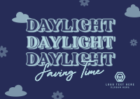 Quirky Daylight Saving Postcard