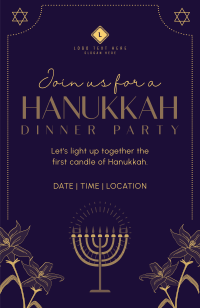 Hanukkah Lilies Invitation Image Preview