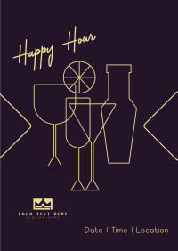 Cocktail Happy Hour Poster