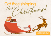 Contemporary Christmas Free Shipping Postcard