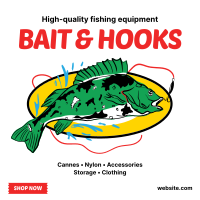 Bait & Hooks Fishing Instagram Post Design