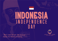 First Indonesia President Postcard