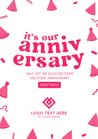 Anniversary Party Hats Poster