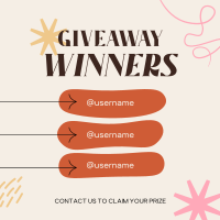 Congratulations Giveaway Winners Instagram Post Design