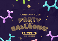 Quirky Party Balloons Postcard