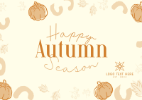 Leaves and Pumpkin Autumn Greeting Postcard