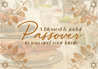 Rustic Passover Greeting Postcard Design