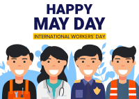 Workers Day Postcard Design