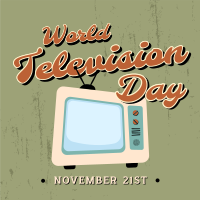 Retro TV Day Instagram Post Design