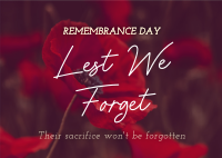 Remember Their Sacrifice Postcard Design