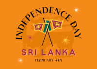 Sri Lanka Independence Badge Postcard