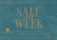 Minimalist Week Discounts Postcard