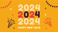 Playful New Year Greeting Facebook Event Cover