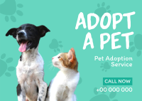 Pet Adoption Service Postcard Design