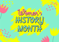 Women History Month Postcard Design