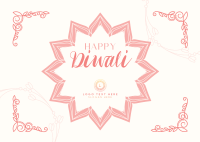 Ornamental Diwali Greeting Postcard