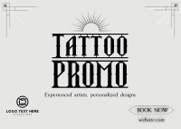 Tattoo Studio Promo Postcard Design