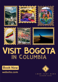 Travel to Colombia Postage Stamps Poster