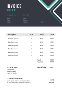 Diamond Curvy Edges Invoice Image Preview