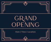 Grand Opening Art Deco Facebook Post